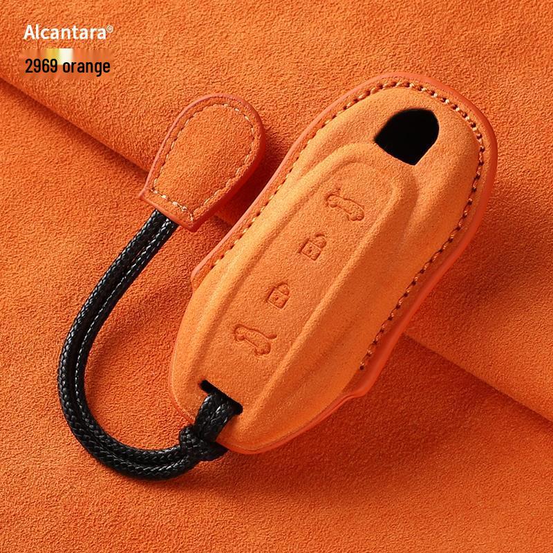 Wildleder Schlüsselabdeckung mit Schnalle für Porsche Macan 4, Passend für 25 Modelle, rein elektrisch & Jincheng Edition