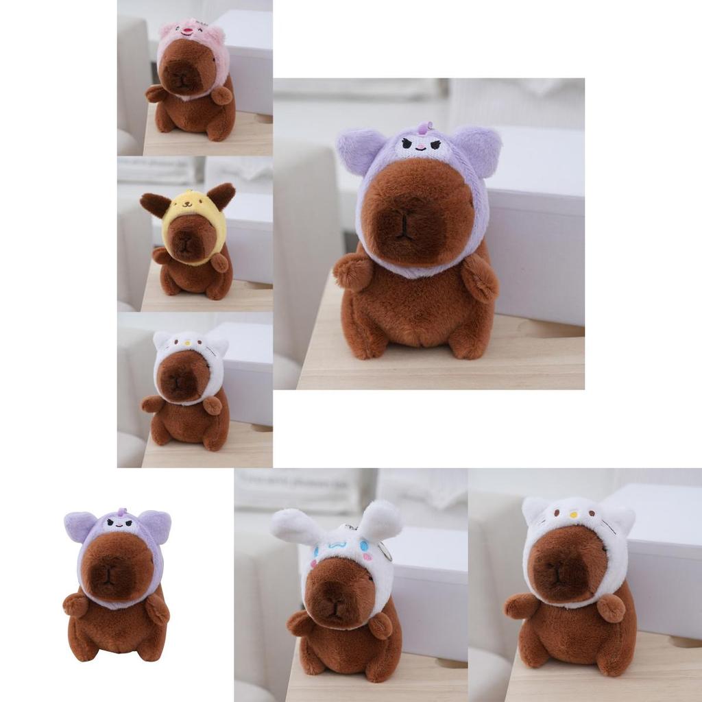 Adorable Capybara Plush Toy Bag Charm Soft Stuffed Animal Doll With Cute Design