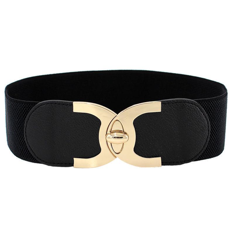 Stylish Women's Black Elastic Waist Belt For Dresses And Coats Perfect For All Seasons