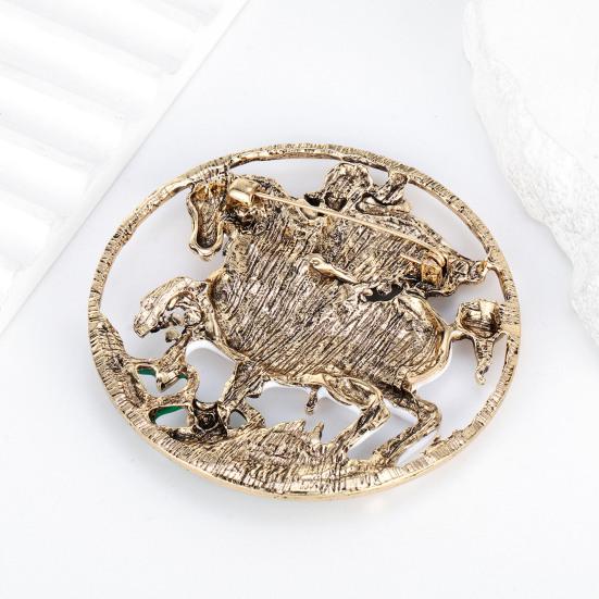 Enamel Knight Horse Brooch Retro Knight Riding White Horse Brooch Pin Vintage Lapel Pin Dress Costume Accessory for Coat Hat Men Women
