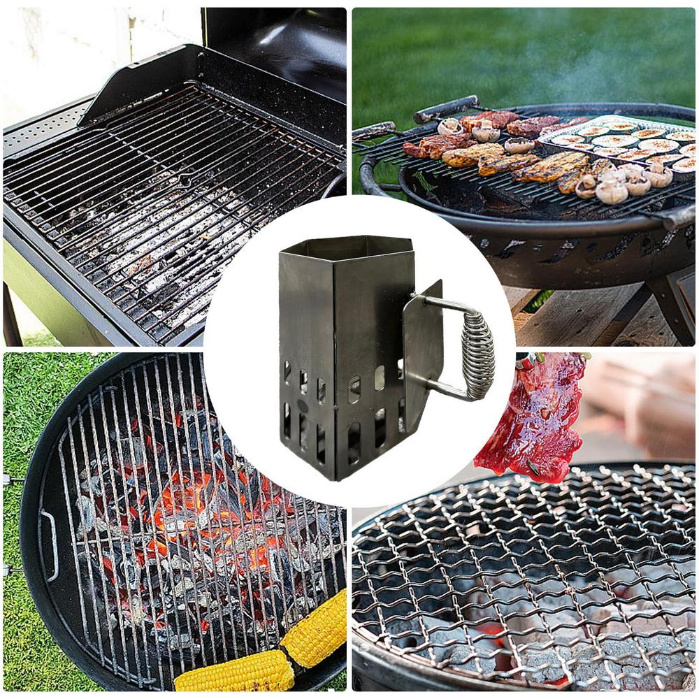 Chimney Charcoal Fire Tool Fast Fire Chimney Ignition Outdoor BBQ Rack Tool Metal Grilling Tool For Outdoor Camping Barbecue
