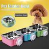 Easy To Clean Stainless Steel Cat Bowl Hangable Anti Rollover Hamster Food Feeder Cage Accessories Cat Food Basins Cat