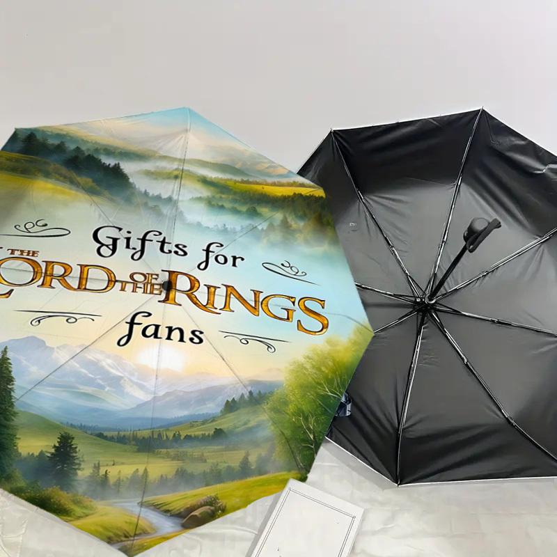 1pc Gifts Lord of the Rings fans Folding umbrella automatic open/close, 8-Rib Durable Frame, Compact Folding Design, Ideal Birthday1107L
