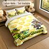 Custom Name Text Bedding 3Pcs Set,Plants Vs. Zombies 1 Duvet Cover 2 Pillowcases Soft Bed Linen For Gift