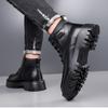 Fashion Designer Leather Velvet Winter Warm Platform Boots for Men Fashion Casual Men Cotton Shoes British Casual Male Ankle Work Boots