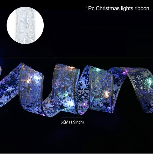Satın alın New Ribbon Fairy Light Christmas Decoration Christmas Tree Ornaments For Home Bows