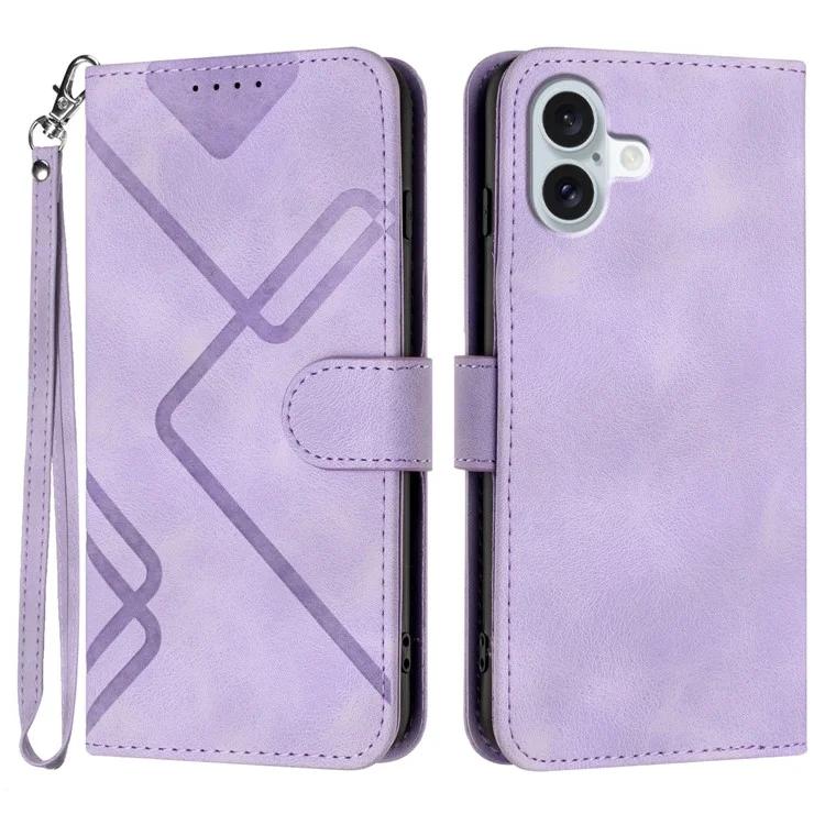 

YX0040 For iPhone 16 Plus Case Geometric Leather Phone Cover with Wallet Stand