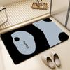 Tapis de sol de salle de bain Panda Doux Boue de diatomées Absorbant l'humidité Séchage rapide Antidérapant Tapis de porte de toilette Tapis de pied de toilette Salle de bain Maison