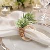 Decorative Napkin Holders for Weddings Artificial Rosemary Ring, Farmhouse Wooden Ring Holder, Rustic Faux Flower Wedding Bridal Shower Dining