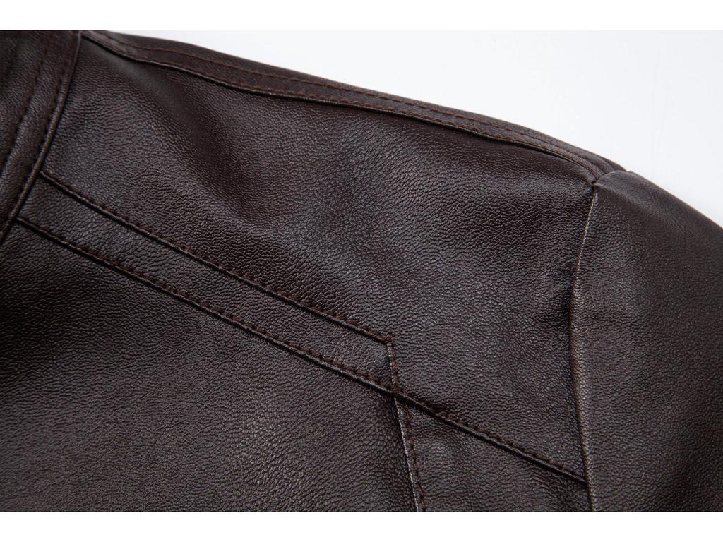 Men's PU Leather Motorcycle Jacket - Autumn/Winter Stand-up Collar Trendy Coat
