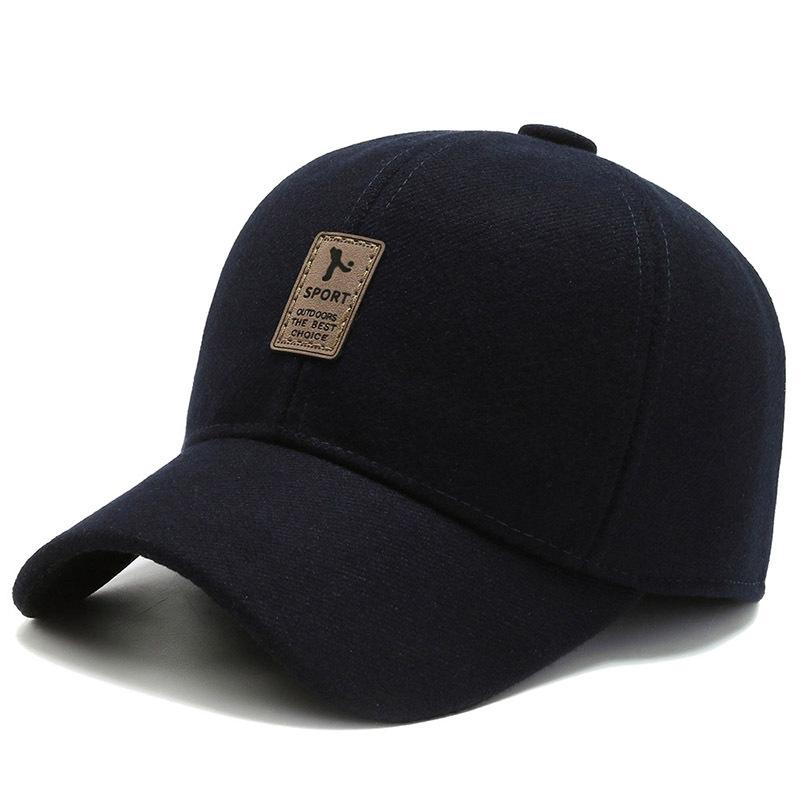 Hat Men's Autumn and Winter Old Man Warm Ear Protector Baseball Cap Winter Simple and Versatile Grandpa Cap