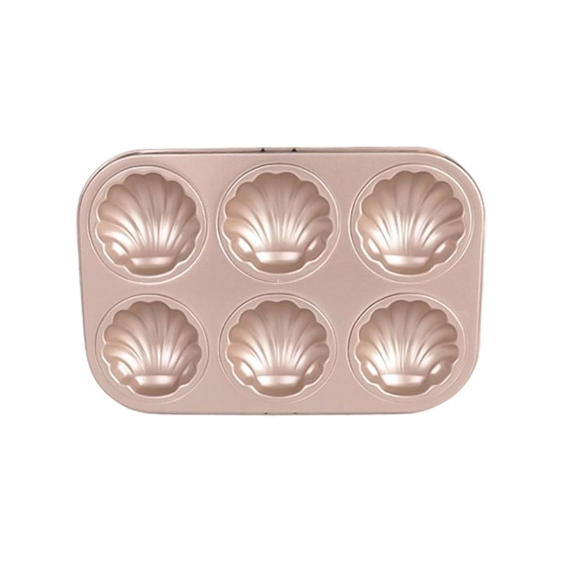 

6/12 Cavity Shell Shape Madeleine Cake Pan Dessert Mold For Quick Baking Carbon Steel Nonstick Easy Cleaning Design