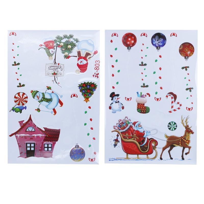 Samolepky na okno Vánoční dekorace pro domov Skleněná pasta Barevné DIY sady Odnímatelná skleněná zeď S