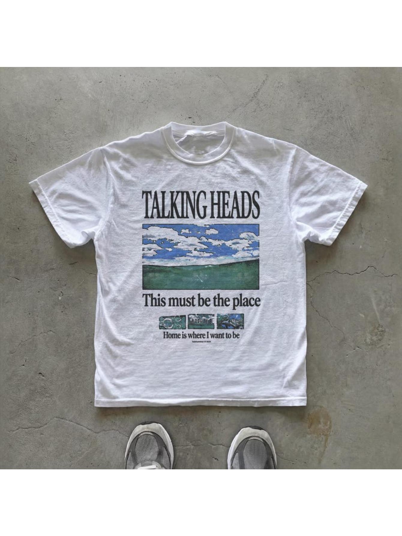 Talking Heads Band Graphic T-Shirt |  This Must Be the Place  Lyrics T-Shirt | 70s Rock Style Men s T-Shirt XXXXL