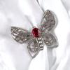 Natural Gemstone Butterfly Pendant, Elegant And Artisan Jewelry 925 Silver 1.66" CP-13