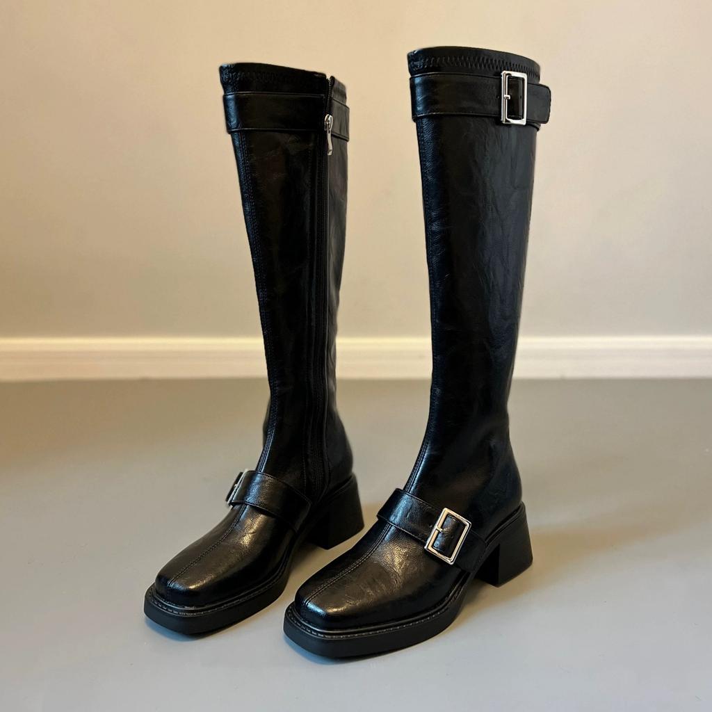 2026 Autumn/winter New Women's High-heeled Boots Long Tube Rubber Boots Pointed Toe Long Tube For Women