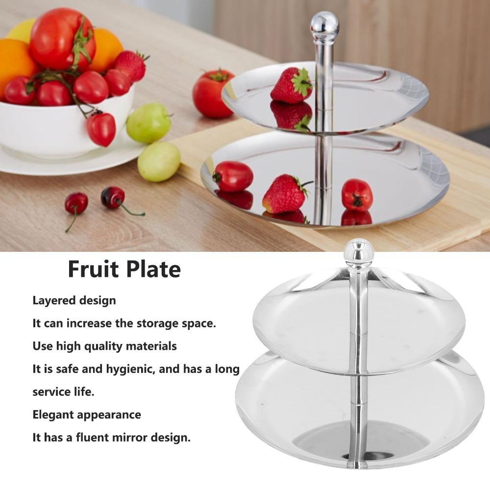 Polished Surface Serving Platter Double Layer Structure Storage Tray Display Tray  Dessert Display