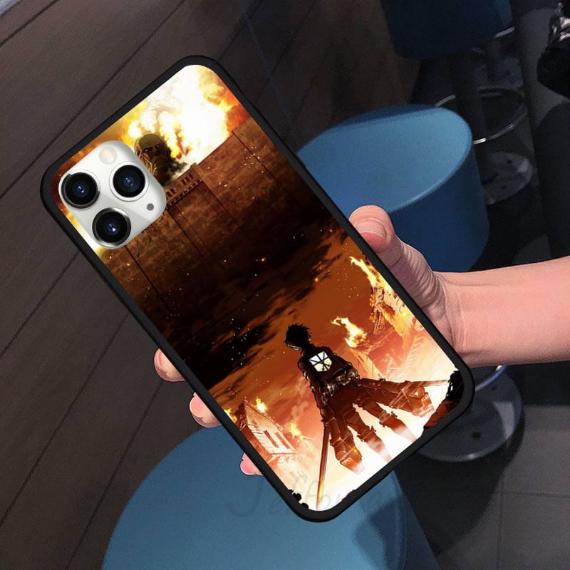 Attack On Titan Anime COMIC Phone Case For Iphone 7 8 12 11 XR XS Pro Max Mini Plus Soft Silicone Cover Shell Funda