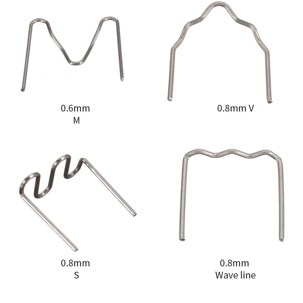 Universal 100 Pcs Set Precut 0.6mm 0.8mm Hot  Flat Staples For Plastic Stapler Repair Welder repair tool