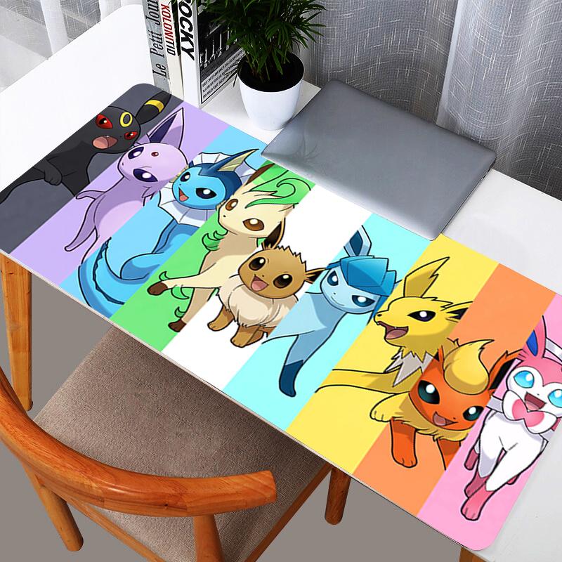 Pokemon Eevee Evolution Desk Mat NonSlip Large Gaming Mouse Pad Waterproof Keyboard Pad for Home Office Decor