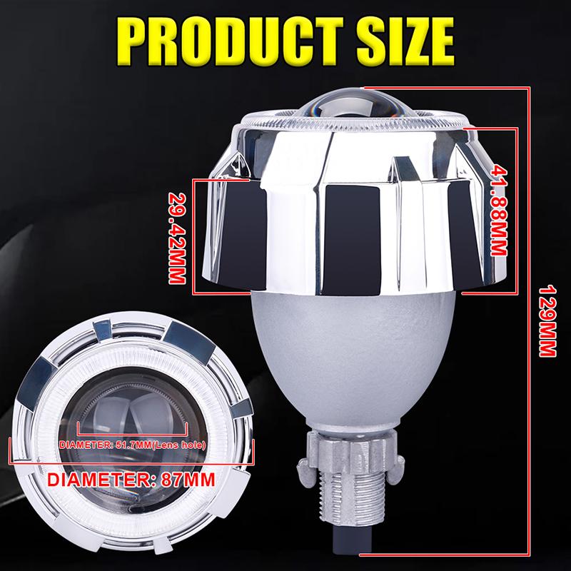 2.5'' Bi-led Projector LED H4 Hi/Lo Beam Lenses 6000K Bright White H7 H1 9005 9006 Light Headlight 5600W For Car Accessories KQ