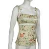 Fairycore Vintage Summer Camis Tops Lace Spliced Floral Printed Strappy Y2K Aesthetic Women Tops Holidays 2000s Cute