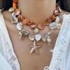 Seashell & Starfish Beach Vacation Clavicle Necklace Set