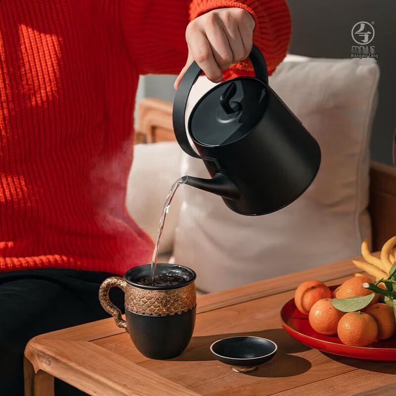 Edenus Dragon Year Black Iron Glaze Ceramic Master Tea Cup