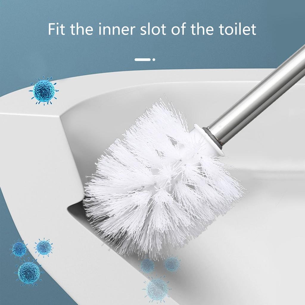4Pcs Household Toilet Bowl Brush Soft Bristles Toilet Cleaning Brush Stainless Steel Handle Deeply Cleaning Toilet Brush