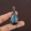 Labradorite Handmade Copper Wire Wrap Jewelry Pendant 2.3" K0q26