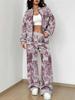 Stripe Explosion Autumn and Winter New European and American Women's Clothing Smudge Printing Suit Women