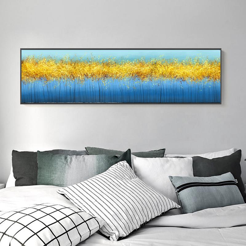 Modern Abstract Art Posters and Prints Wall Art Canvas Painting Golden Trees Wall Art Pictures for Living Room Cuadros Decor