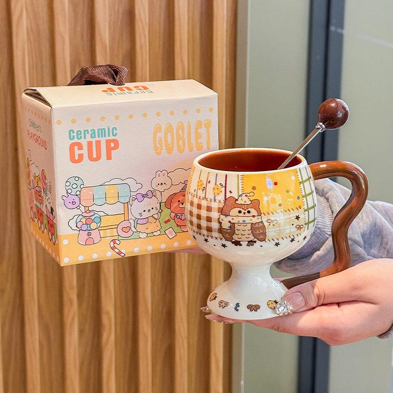 High-Value Cute Ceramic Mug Gift Set for Best Friend or Children - Perfect Birthday Present