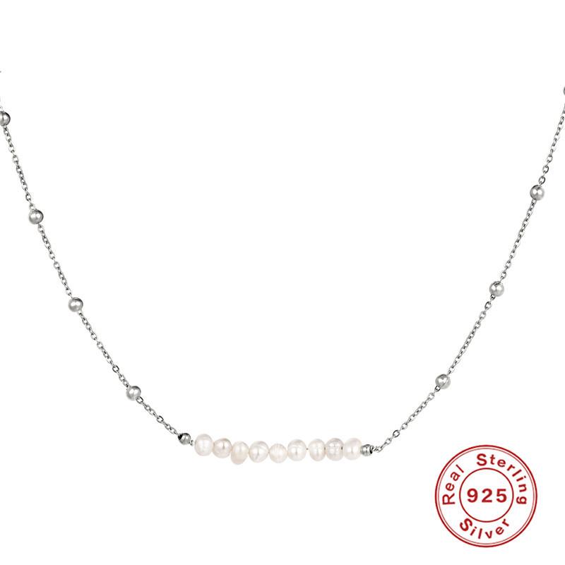 

Колье из серебра 925 пробы с барочным жемчугом особой формы, темпераментное персонализированное колье с позолотой K, аксессуары класса люкс 925 Silver белого золота