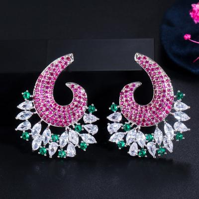 E0310 Zirkon Ohrringe Trendige Voll-Diamant-Ohrringe Super Flash Atmosphärischer Nadel-Schmuck