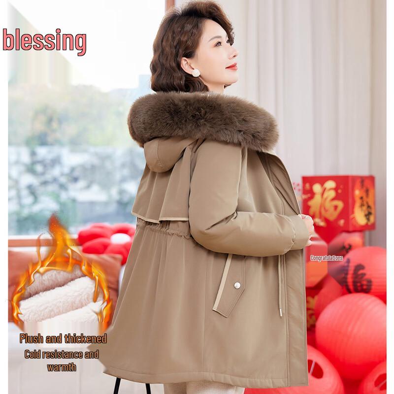 

Женская зимняя парка с капюшоном и плюшевой подкладкой 3XL