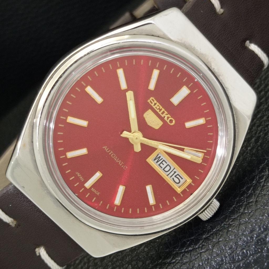 

ЯПОНИЯ ВИНТАЖ SEIKO 5 АВТОМАТИЧЕСКИЕ 6309A МУЖСКИЕ ЧАСЫ С ЦИФЕРБЛАТОМ КРАСНОГО ЦВЕТА a701271-5 R206a-a701271