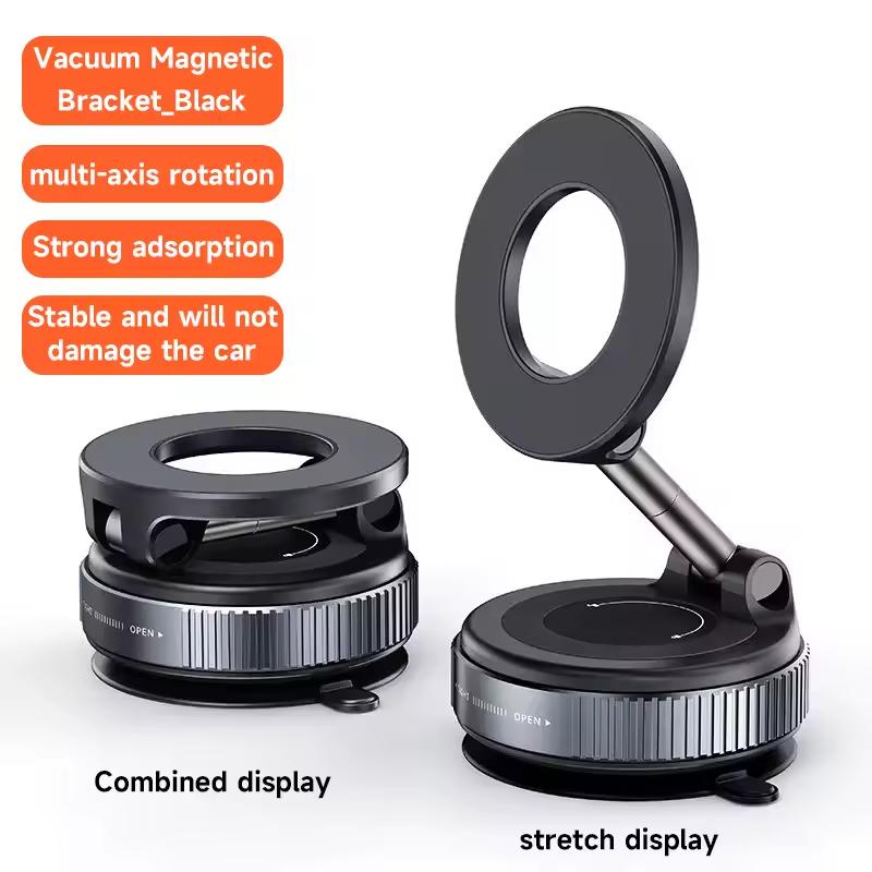 

Magnetic Car General Phone Holder Vacuum 360° Rotable And Foldable Smartphones Holder Suitable For iPhone Huawei Xiaomi Samsung чёрный