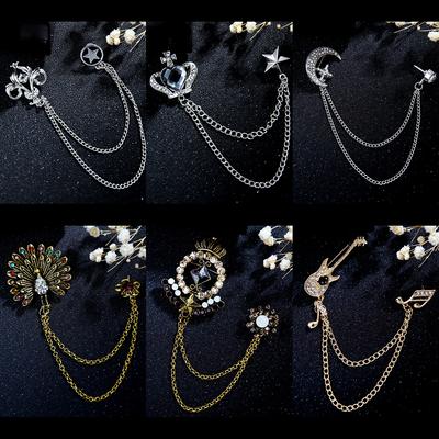 Retro Court Style Gemstone Brooch Ins Design Sense Baroque Luxury Light Luxury Dress Corsage Tide