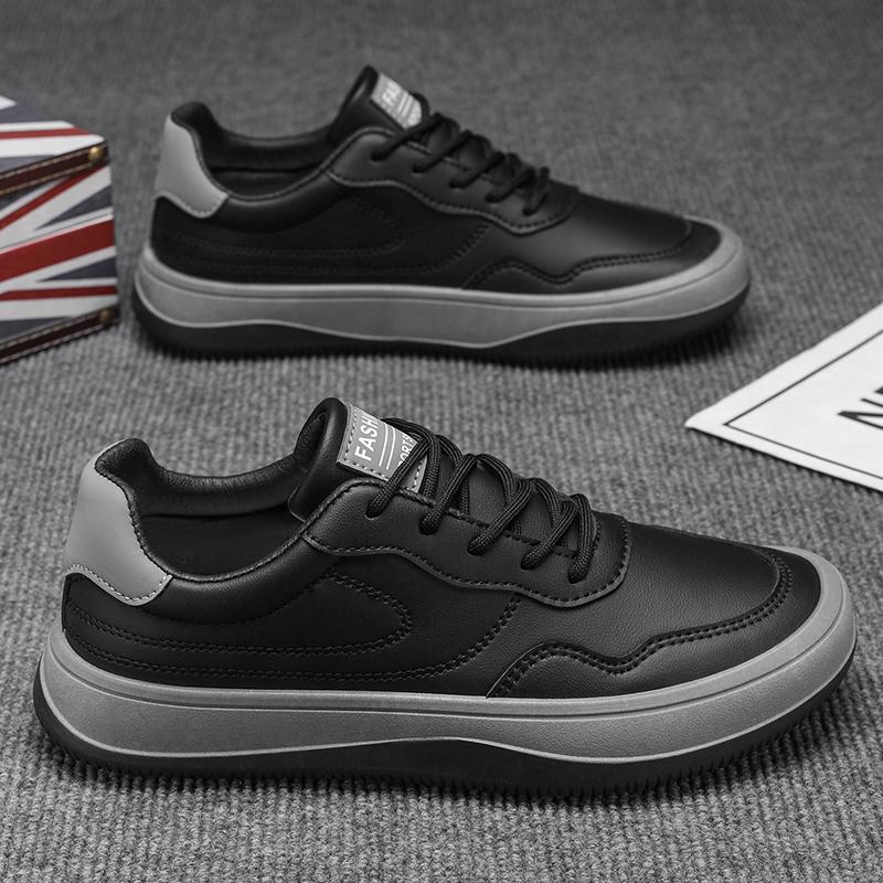 Lace-Up Skateboard Shoes Suitable Outdoor Leisure Activities Walking Jogging ShoesHigh Quality Men Casual Leather Board Shoes