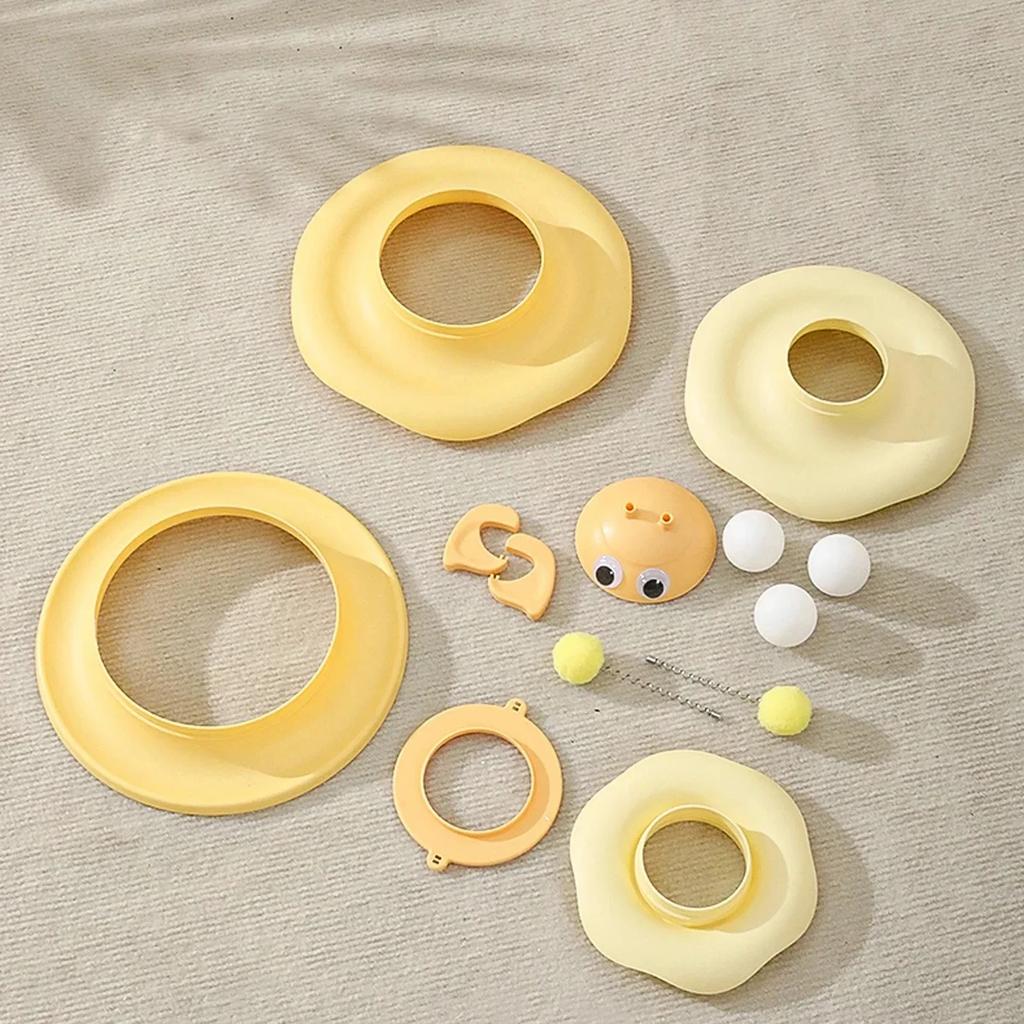 Plastic Cat Toy Turntable Top Swinging Ball Three Layer Track Cat Swinging Teasing Toy Pet Playtime Detachable