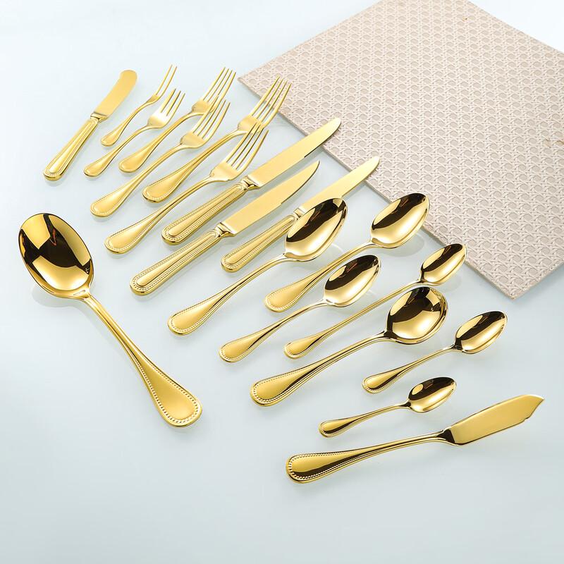 Abay Gold Edelstahl 4-teiliges Besteckset