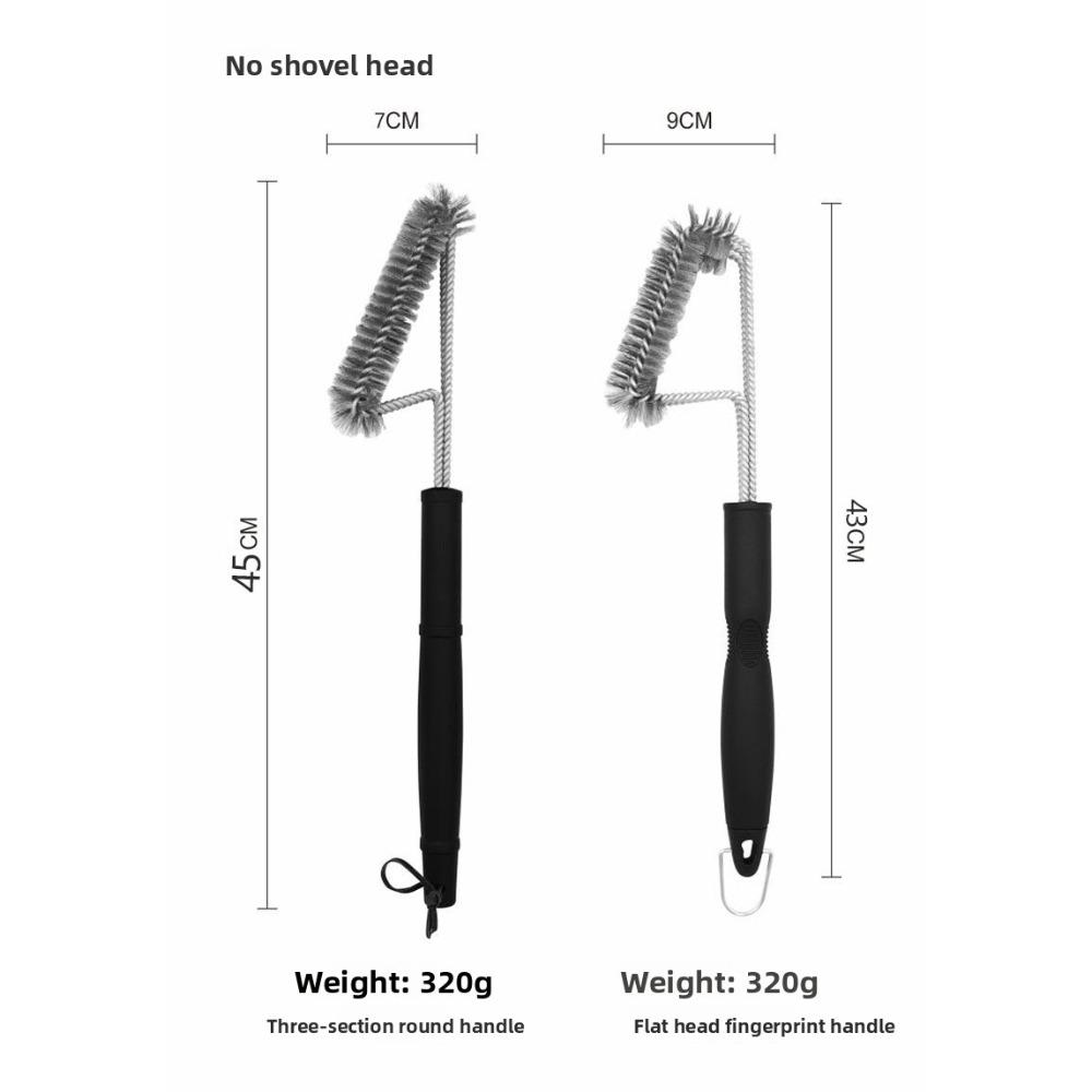 BBQ BBQ Brush Steel Wire Brush 18 Inch Three-layer Cleaning Brush Oven Cleaning Three-head Brush BBQ Tool Brush