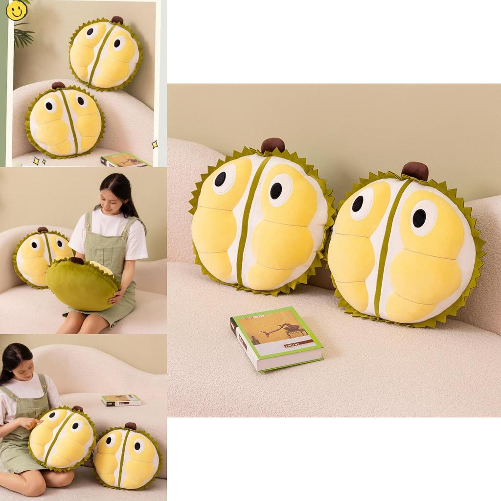 Adorable Green Durian Plush Pillow Soft Stuffed Toy For Girls Comforting Doll