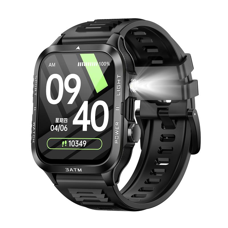 

Health Monitor Women Outdoors Smart Watch Men 880mAh Flashlight BT Call Waterproof Smartwatch Message Push Sports Fitness Gifts