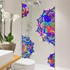 Ls13531 Laser Material Gradual Change Colorful Mandala Flower Wall Sticker Viewing Angle Different Pattern Color