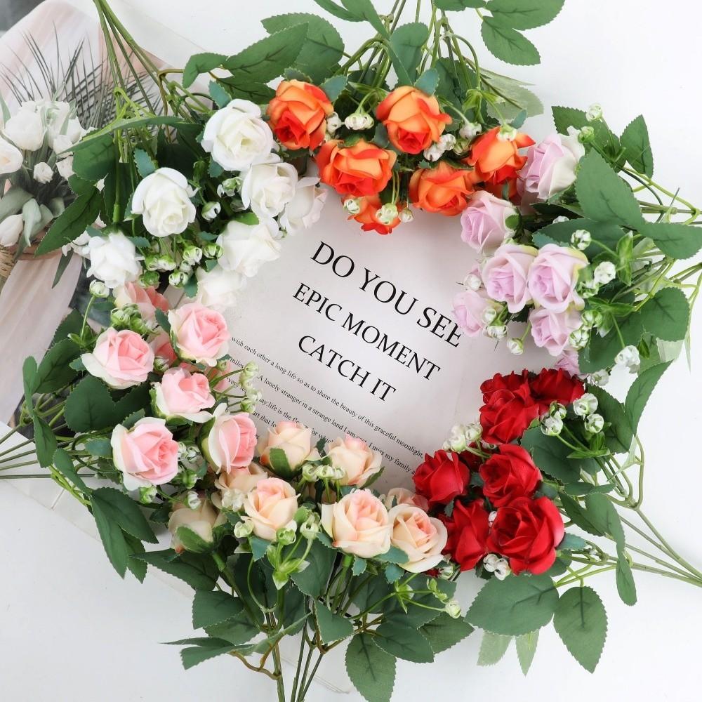7 Colors Simulated Diamond Rose Flower DIY Party Decoration Festival Supplies Small Artificial Rose Flowers 10 Heads Rose Bundle