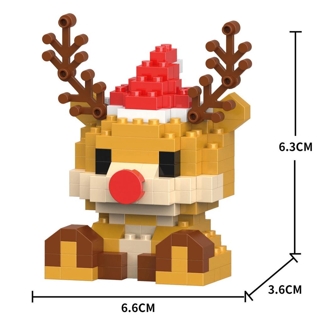 Non-Toxic 33 Style Cartoon Santa Claus Snowman Wishing Tree Apple Candy House Building Blocks City Compatible Diy Toys Children'S Gifts