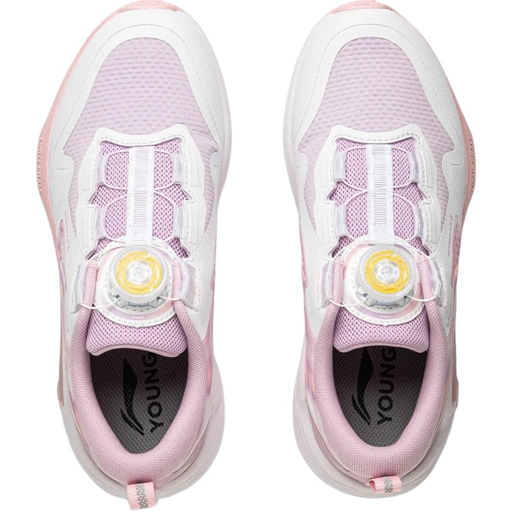 Li Ning Kids Running Synthetic Leather Fabric Soft Comfortable Wear Resistant Rebound Support Low Top Running Shoes Kids Running Shoes YKFU084-4