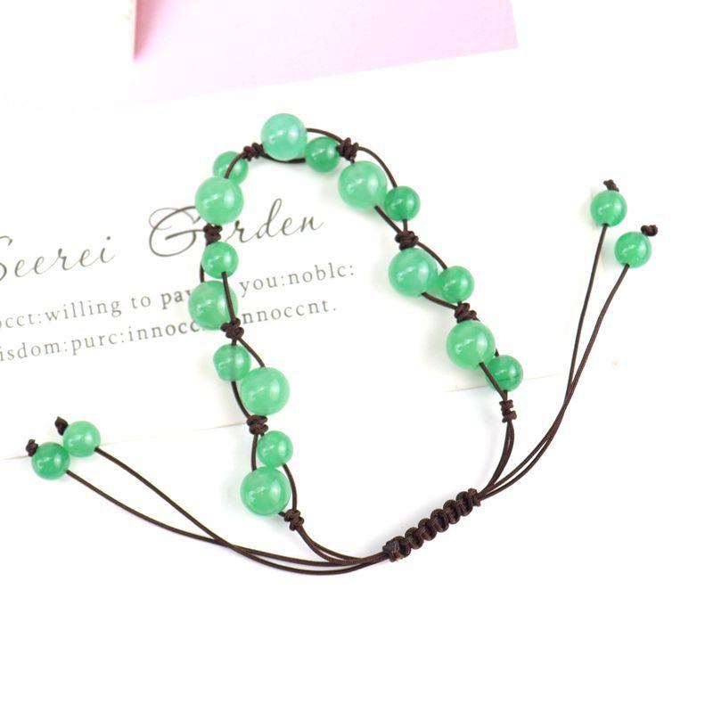 Hand-Woven Natural Crystal Agate Bead Bracelet Bracelet, Adjustable B31